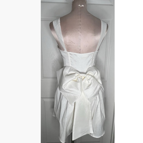 Altar’d State White Bow Mini Dress Sz M - Picture 6 of 16